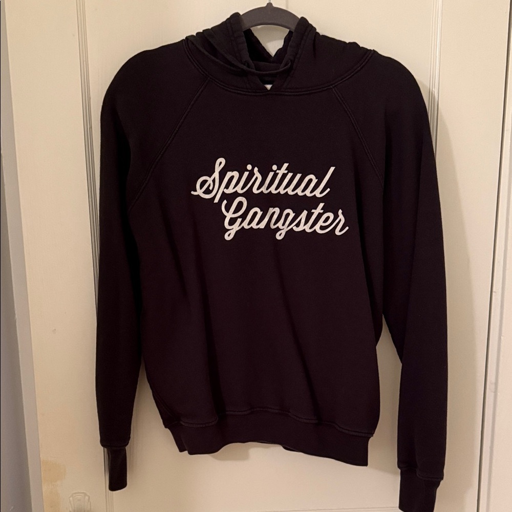 Spiritual Gangster Black Hoodie with White Script Logo